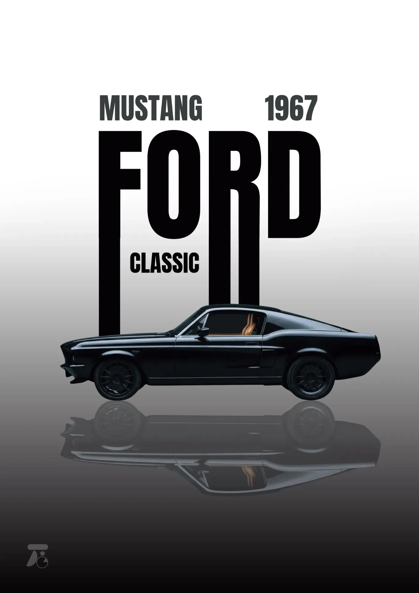 FORD MUSTANG CLASSIC 1967 (WALL POSTER) SELF ADHESIVE)